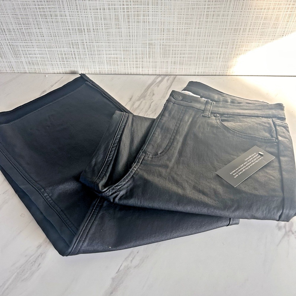 Canyon Retreat Faux Leather‎ Pants Women's Size 12 Black Shimmer New! BxOO